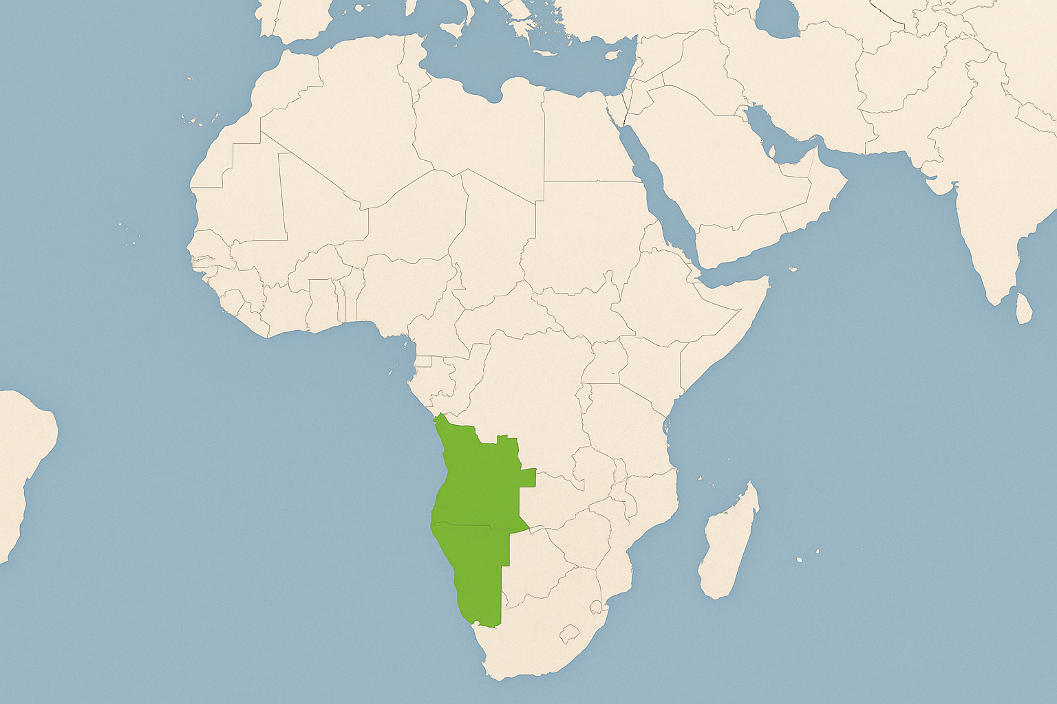 Mapa z zasięgiem występowania w naturze nierozłączki czerwonoczelnej