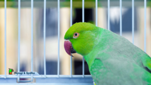 papuga w klatce jako ilustracja artykułu "klatka vs woliera"