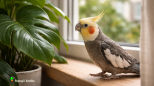 Rośliny trujące dla ptaków - Papuga nimfa i monstera