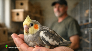 Ptaki egzotyczne - młoda papuga nimfa