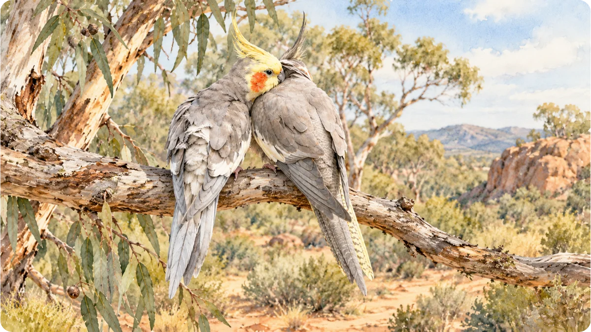 Rozmnażanie papugi nimfy - para nimf