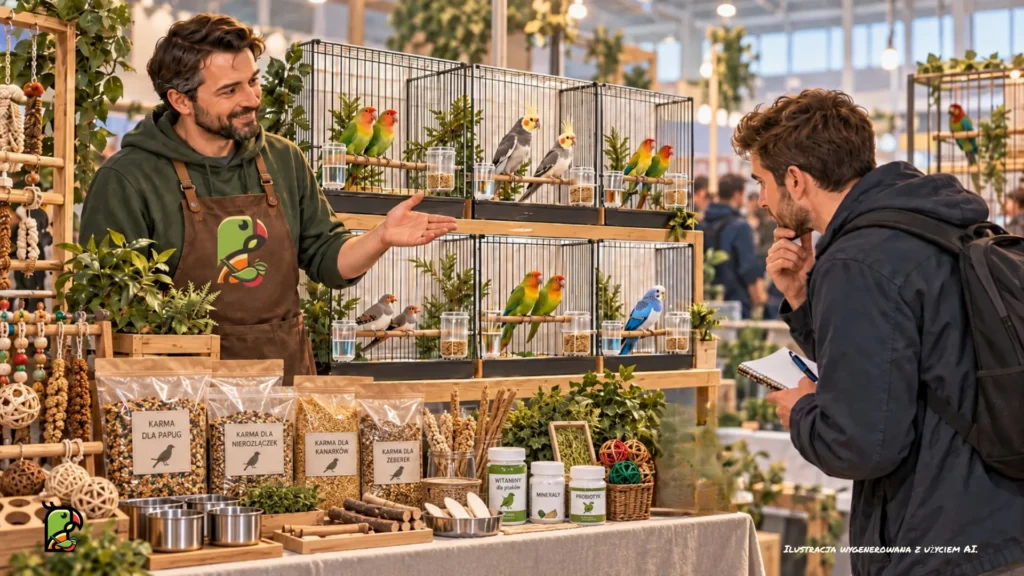 Ptasie giełdy - Przykładowa scena z giełdy zoologicznej