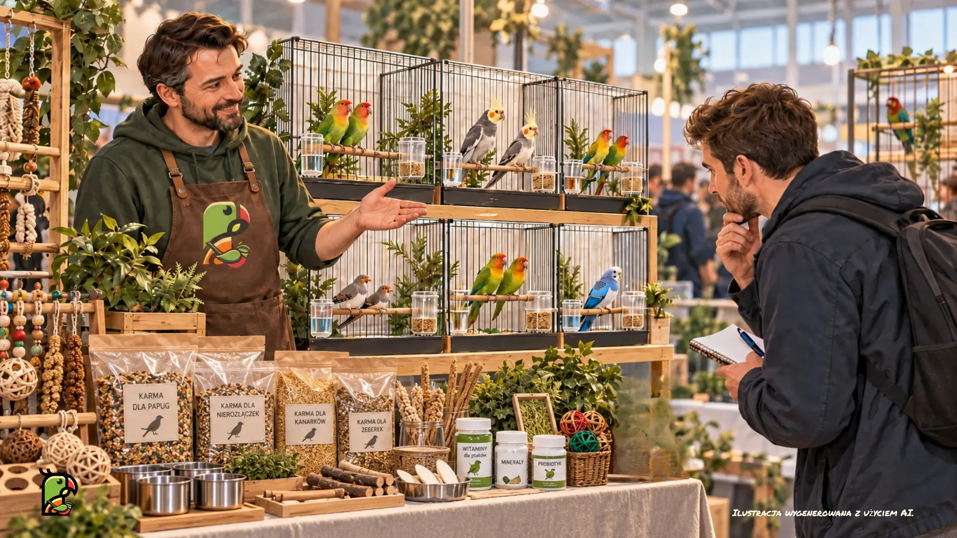 Ptasie giełdy - Przykładowa scena z giełdy zoologicznej